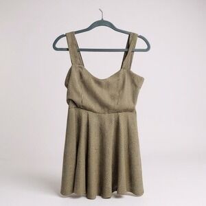 Vintage 90s Delias Black & Cream Gingham Mini Dress With Adjustable Straps Small